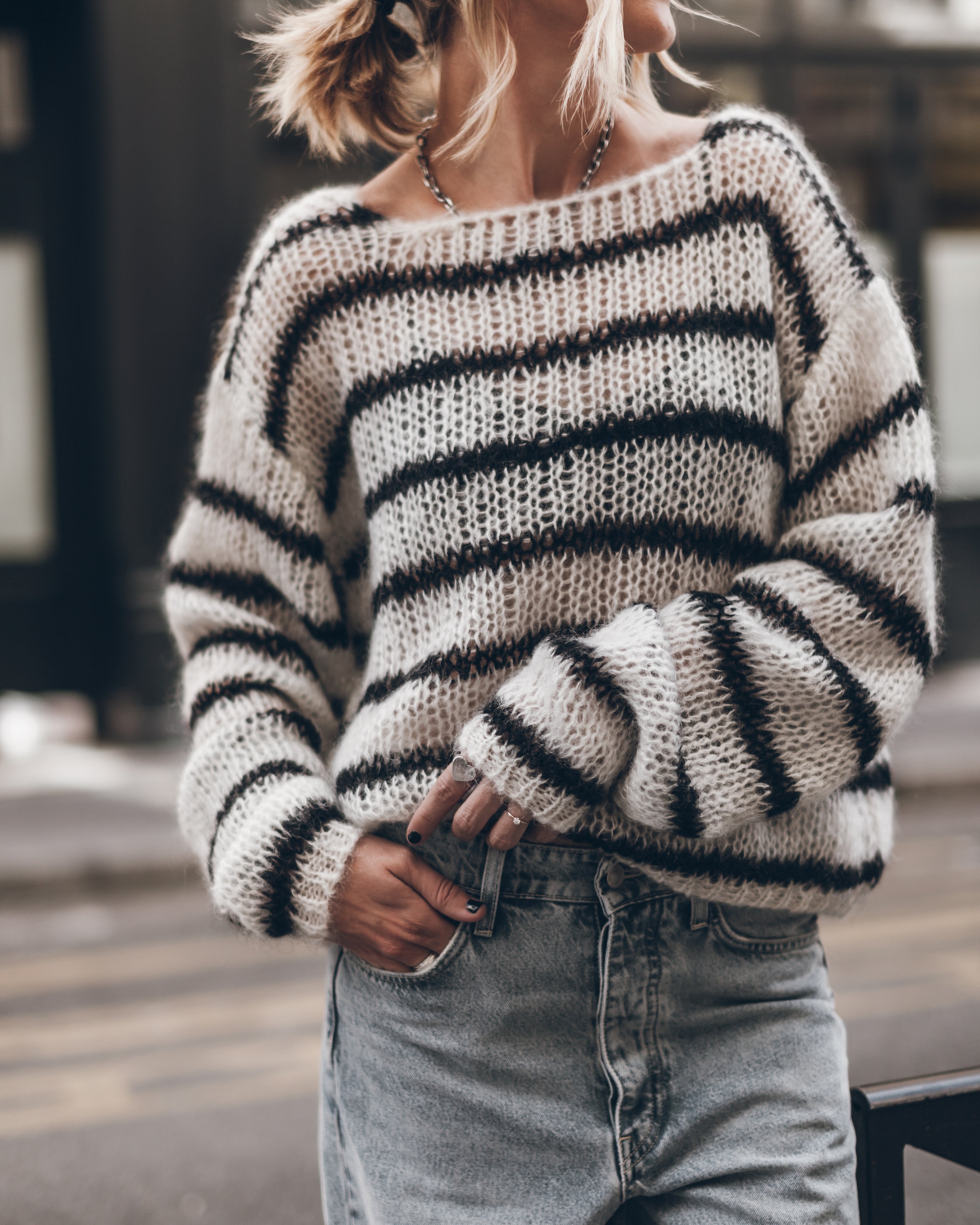MIKUTA | The Striped Mohair Knitted Sweater