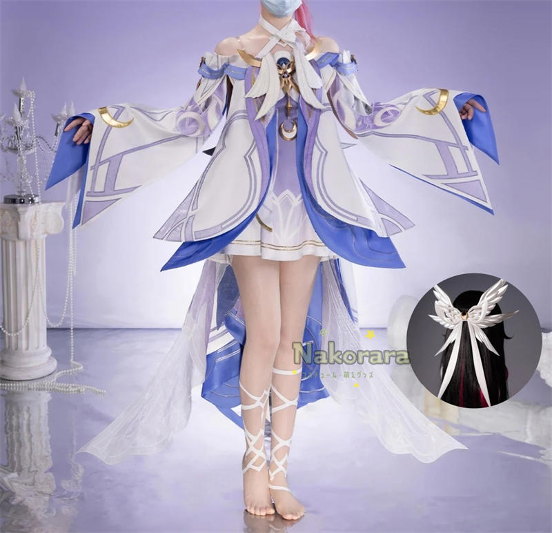 Nakorara 原神 コロンビーナ コスプレ衣装 3d樹脂製髪飾り 少女