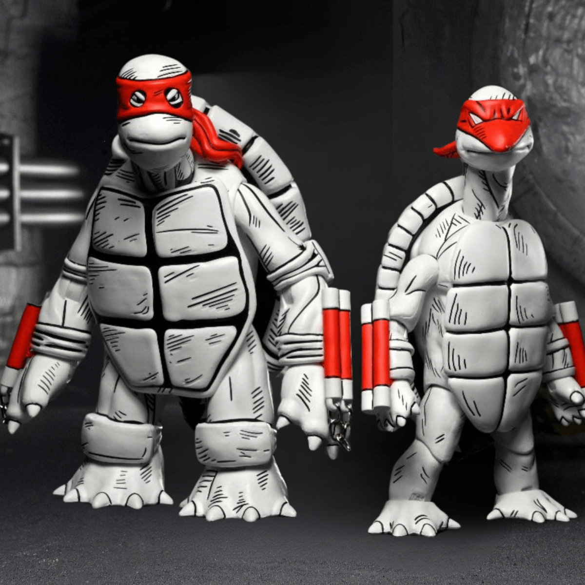 NECA Teenage Mutant Ninja Turtles Black & White First Turtles 2