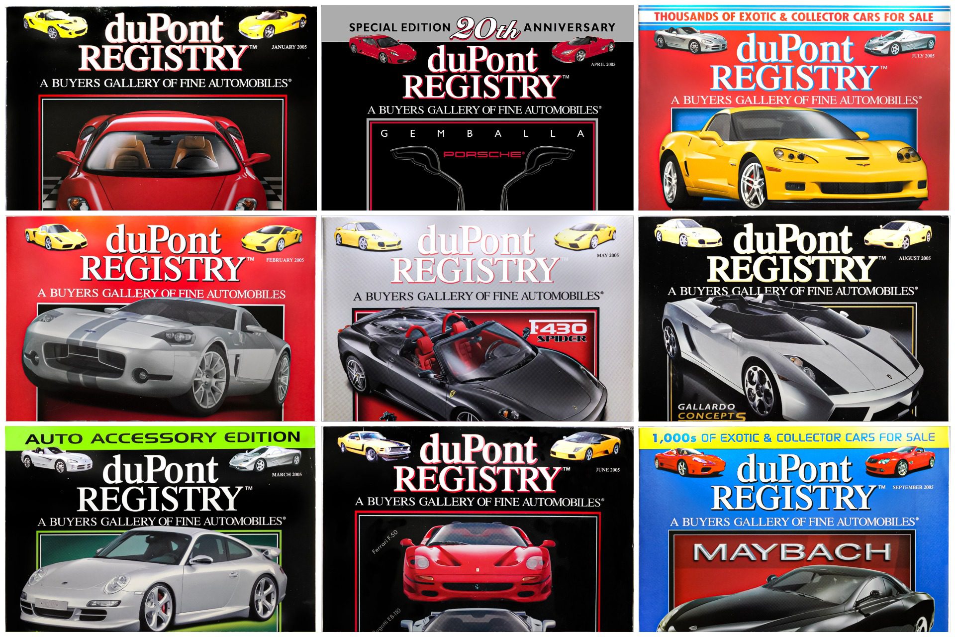 duPont REGISTRY 40th Anniversary - Cover Cars: 2005 – duPont