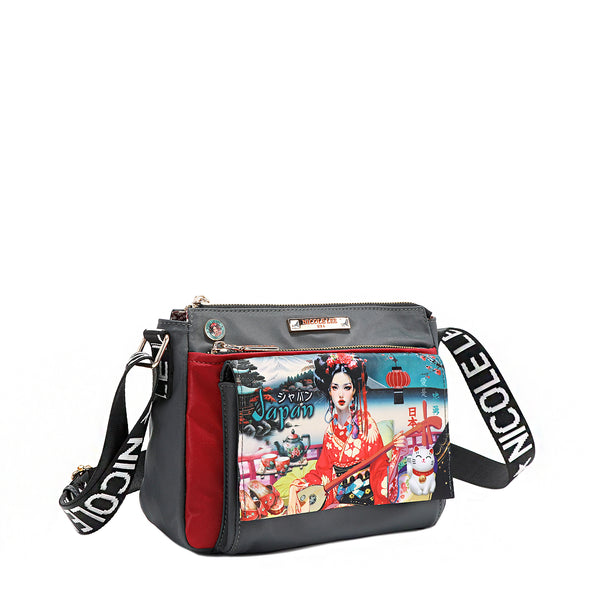 Akiko La Belleza Lightweight, Polyester Zip Crossbody with