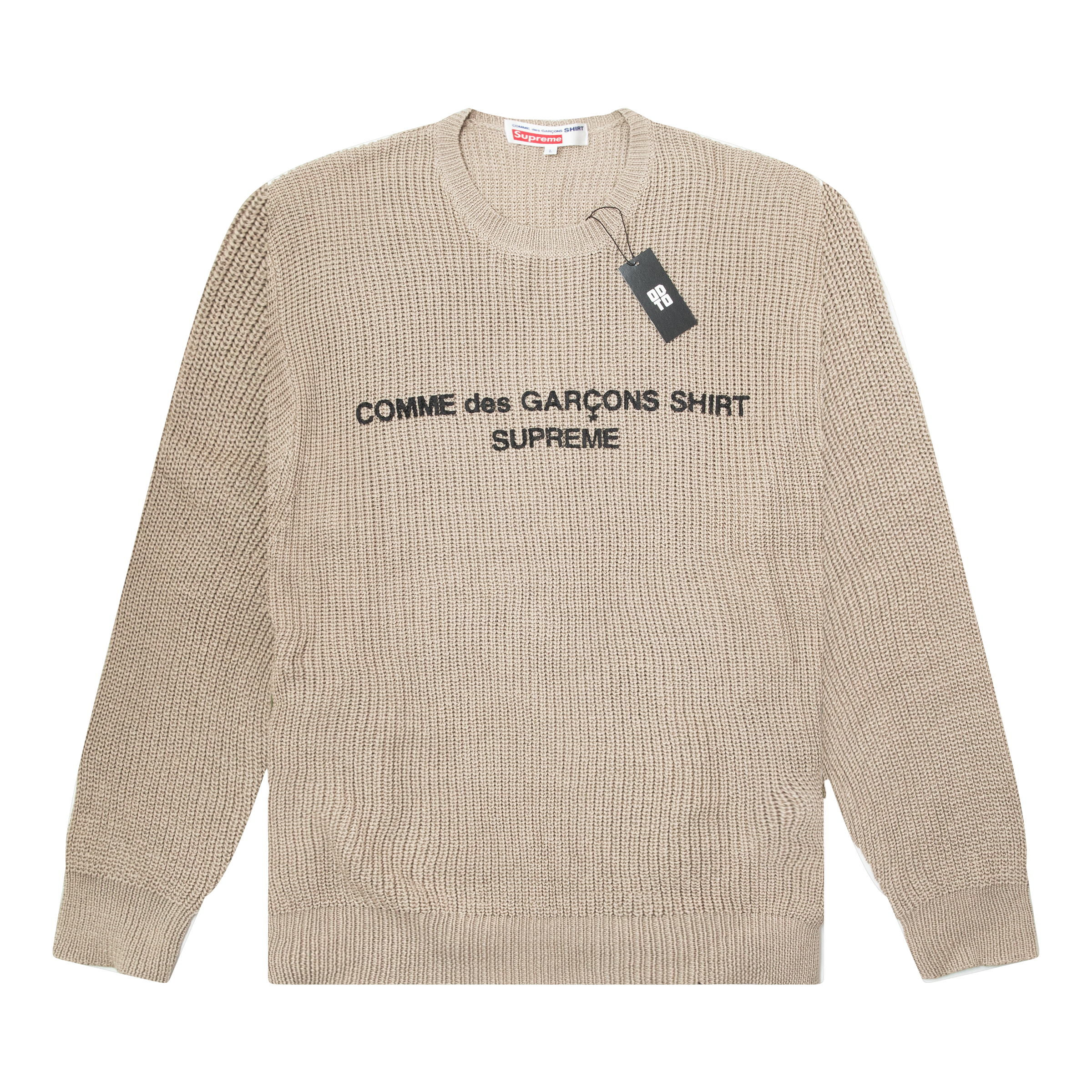 SUPREME COMME DES GARCONS SHIRT KNIT SWEATER TAN – ODTO