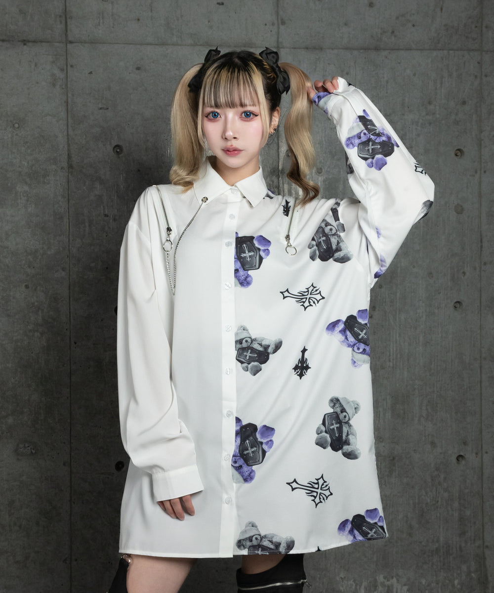 バイカラーBEARプリントシャツ– A AM STUDIO