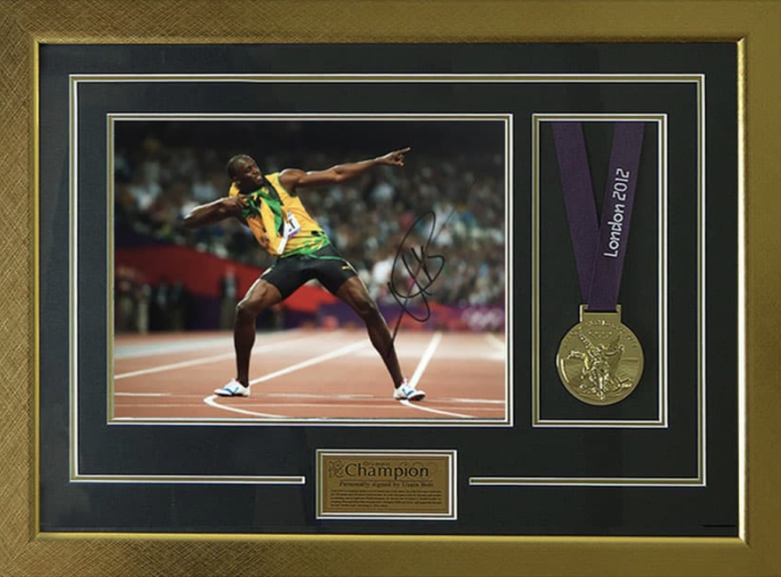 額入り】ウサインボルト直筆サイン入りフォト＆2012ロンドン五輪