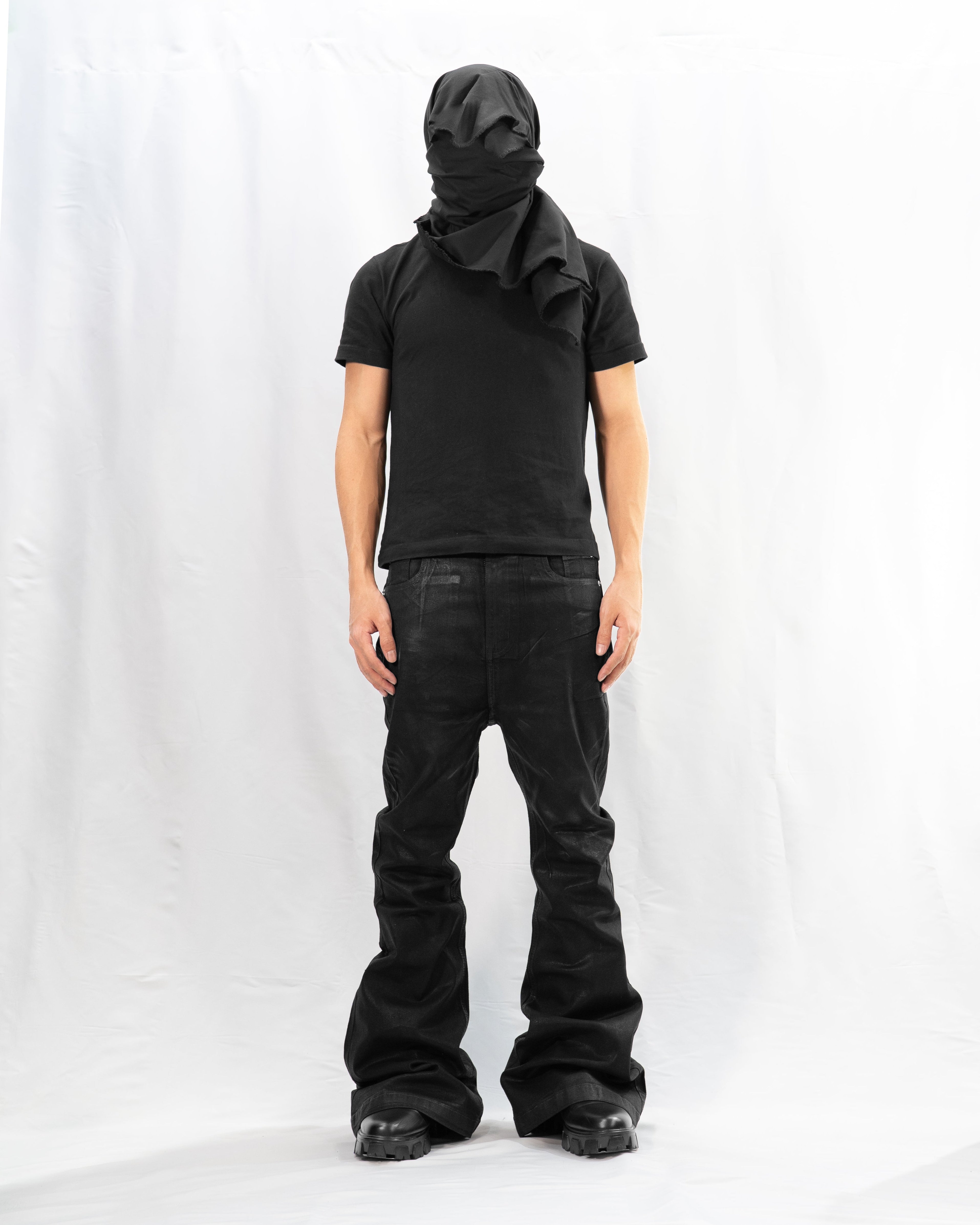 adamasKronos】 COATING FLARE PANTS