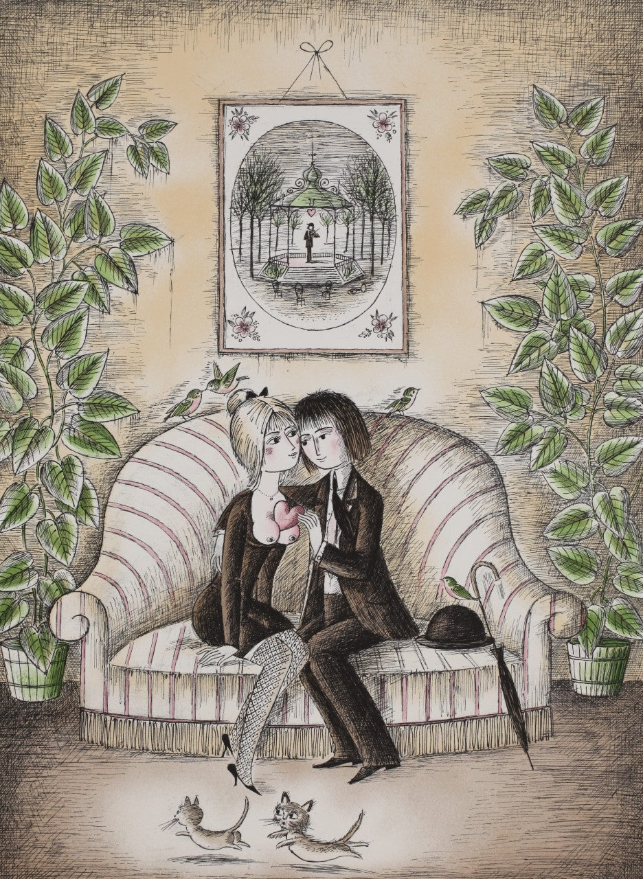 レイモン・ペイネ 【二人のソファー】オリジナルリトグラフ版画 作家