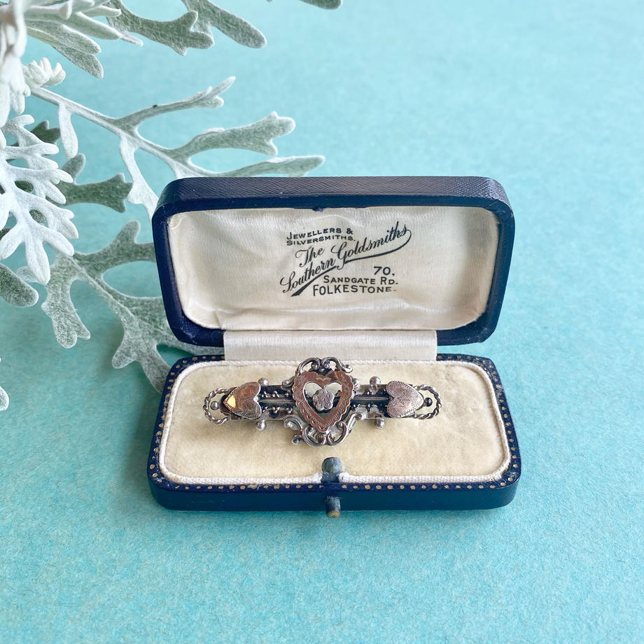 ハート＆アロー ヴィクトリアンブローチアンティークアクセサリーの