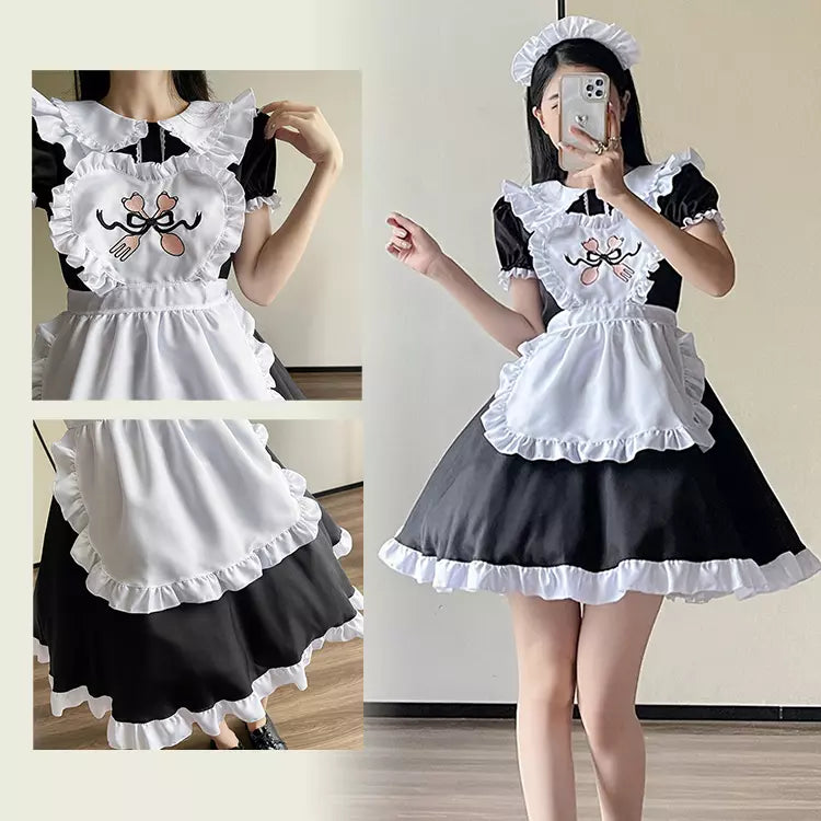 大きいサイズ レディース｜Heart Frill Maid Dress (Sizes 2L, 3L, 4L