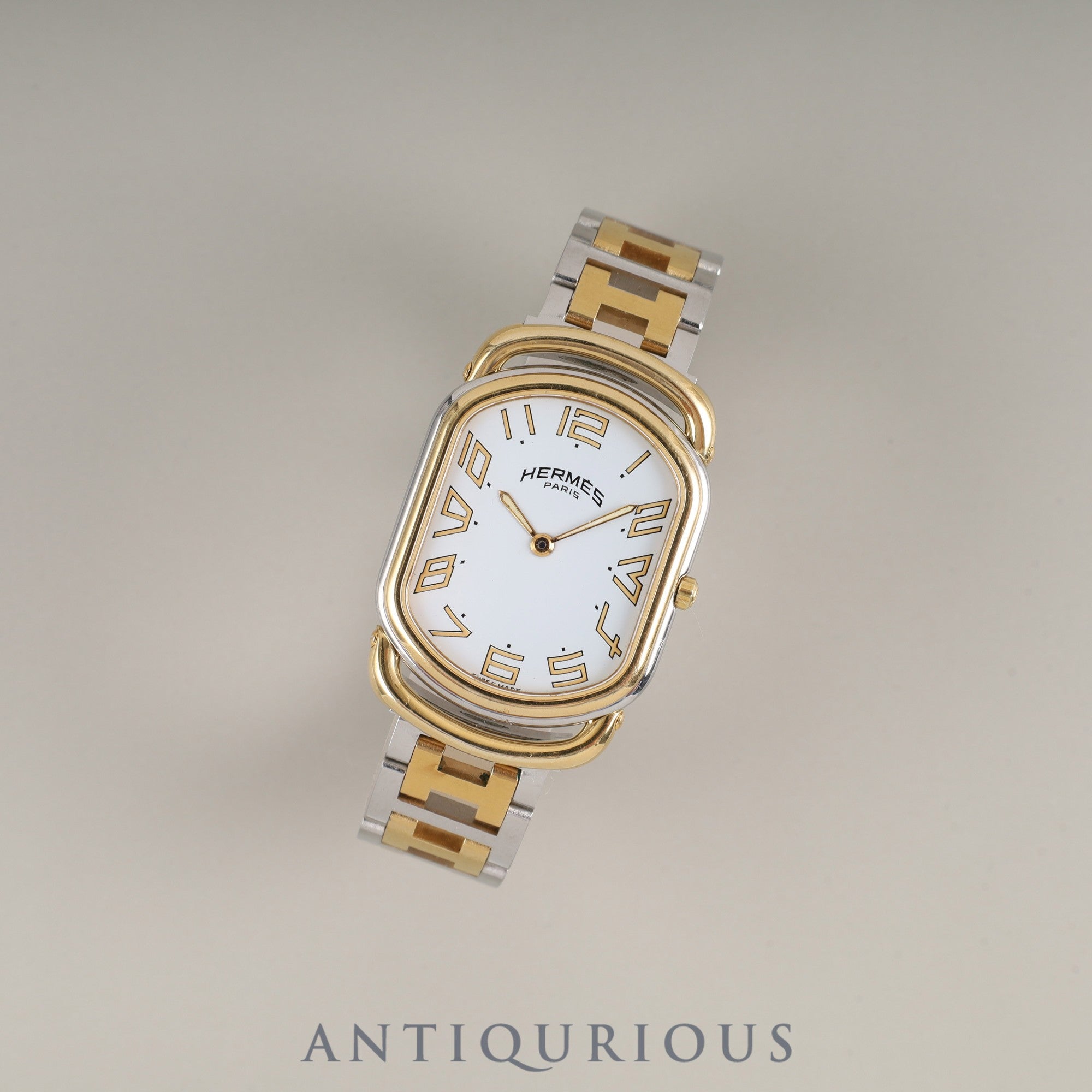 エルメス ラリー 82.03.76 クォーツ Cal.256.041 SS/GP SS/GP ホワイト