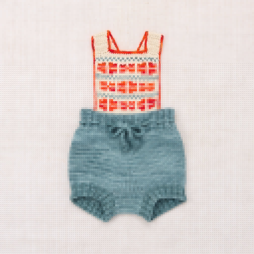 Cotton knitted romper vintage inspired child. – Apolina