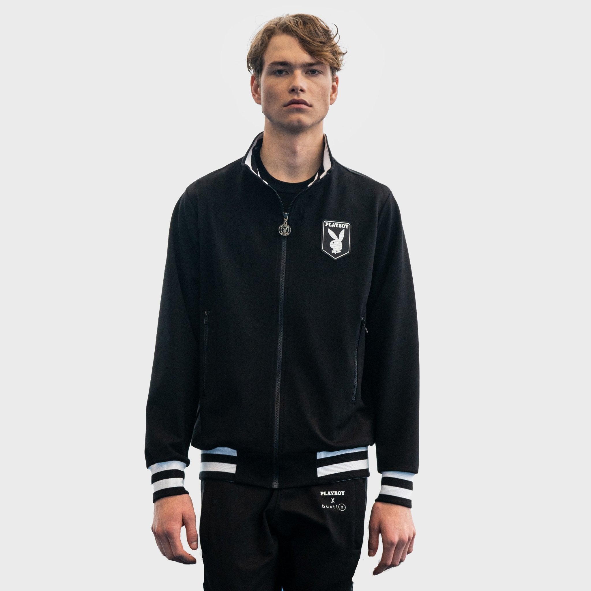 Zip-front jacket in black – bustleclothing.shop