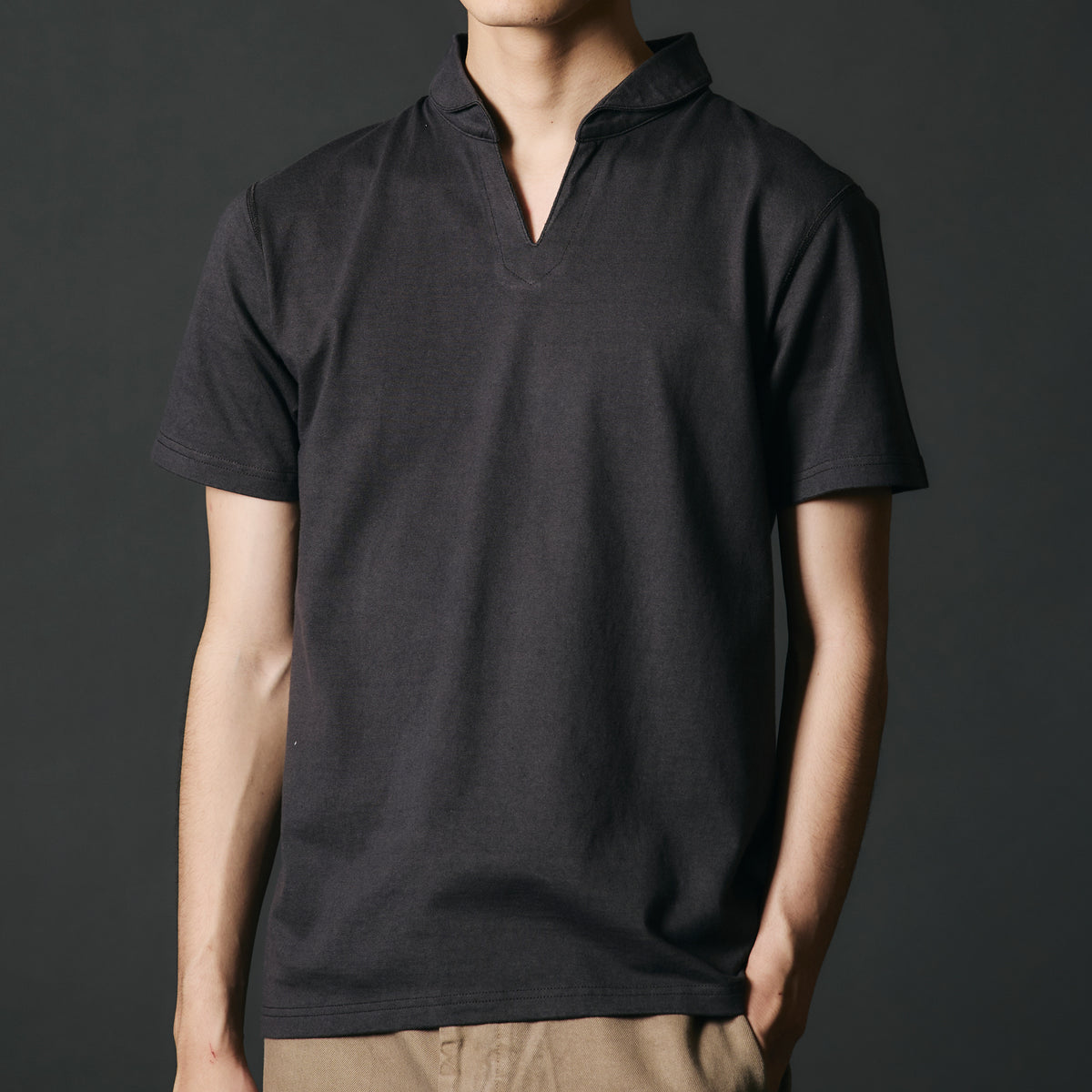 STANDARD” COZUN Skipper Neck Polo T-shirt BR-7100 – BARNS