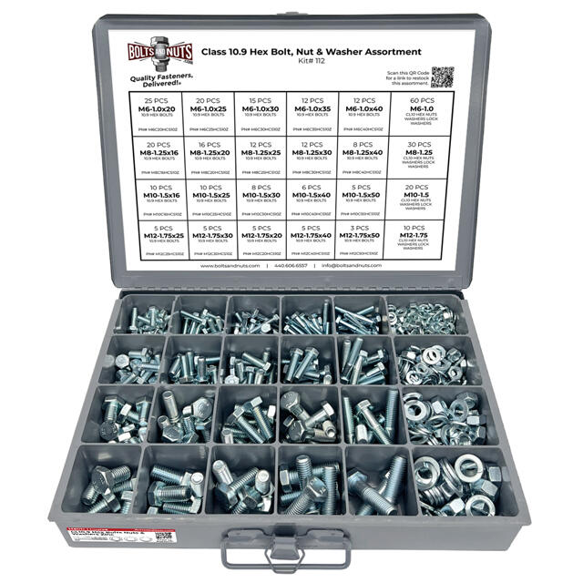 Metric Class 10.9 Hex Cap Screws, Hex Nuts, Flat & Lock Washers