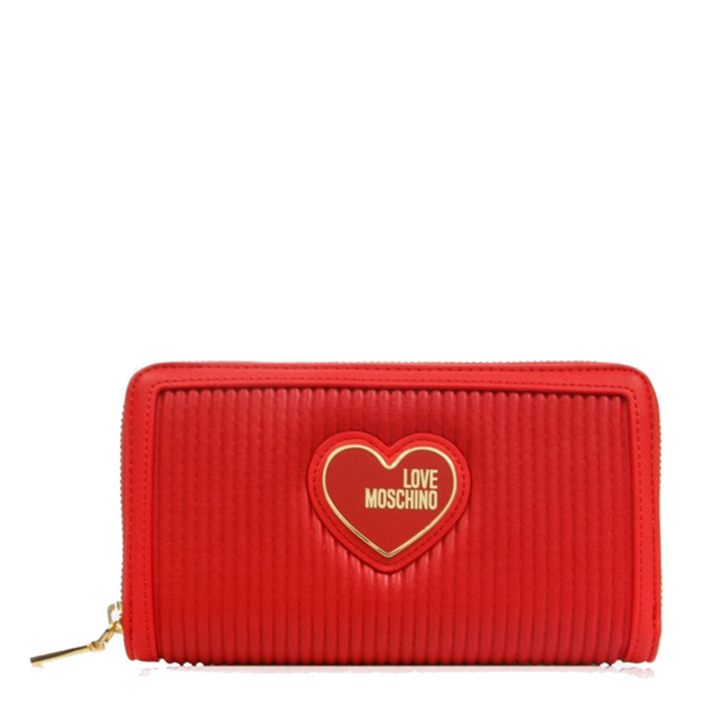 Portafoglio Donna Zip Around LOVE MOSCHINO linea Pleated Rosso a