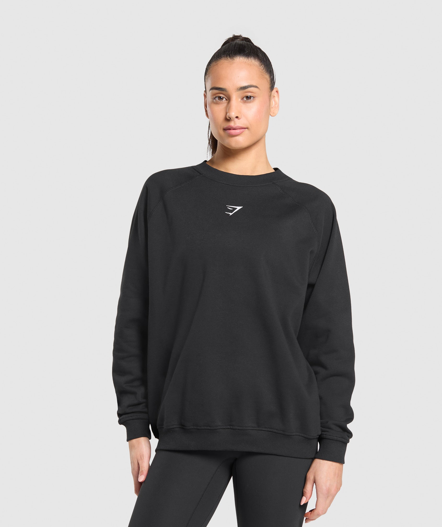 Gymshark Training Oversized Fleece Sweatshirt - Black | Gymshark