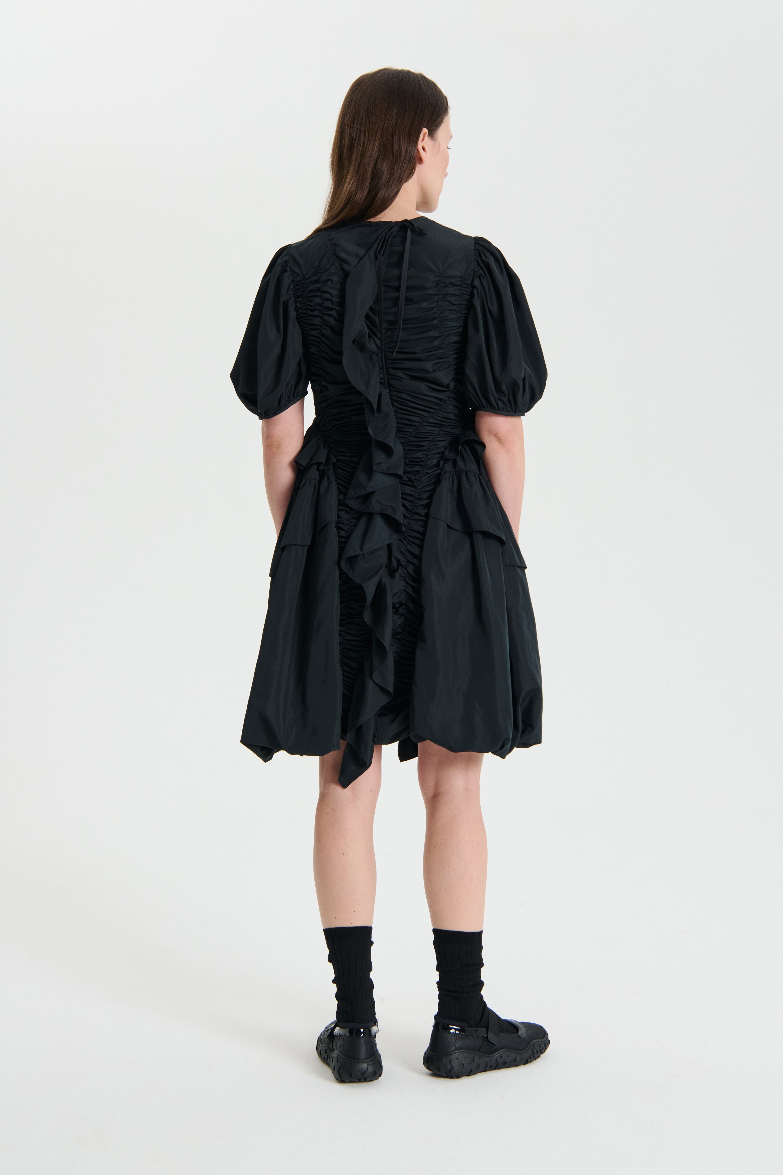 OLENA | DRESS RECYCLED FAILLE BLACK