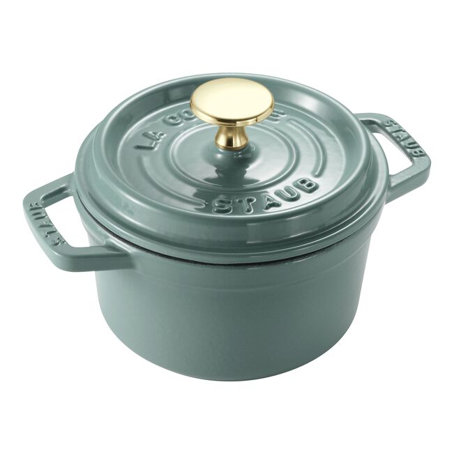 ストウブ 鋳物ホーロー鍋 ピコ・ココット 14 cm, ラウンド, ユーカリ