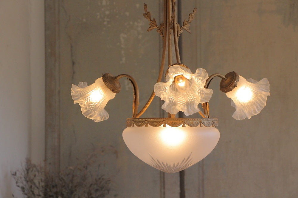 リビングで使いたい4灯照明（高さ64cm） フランスアンティーク照明