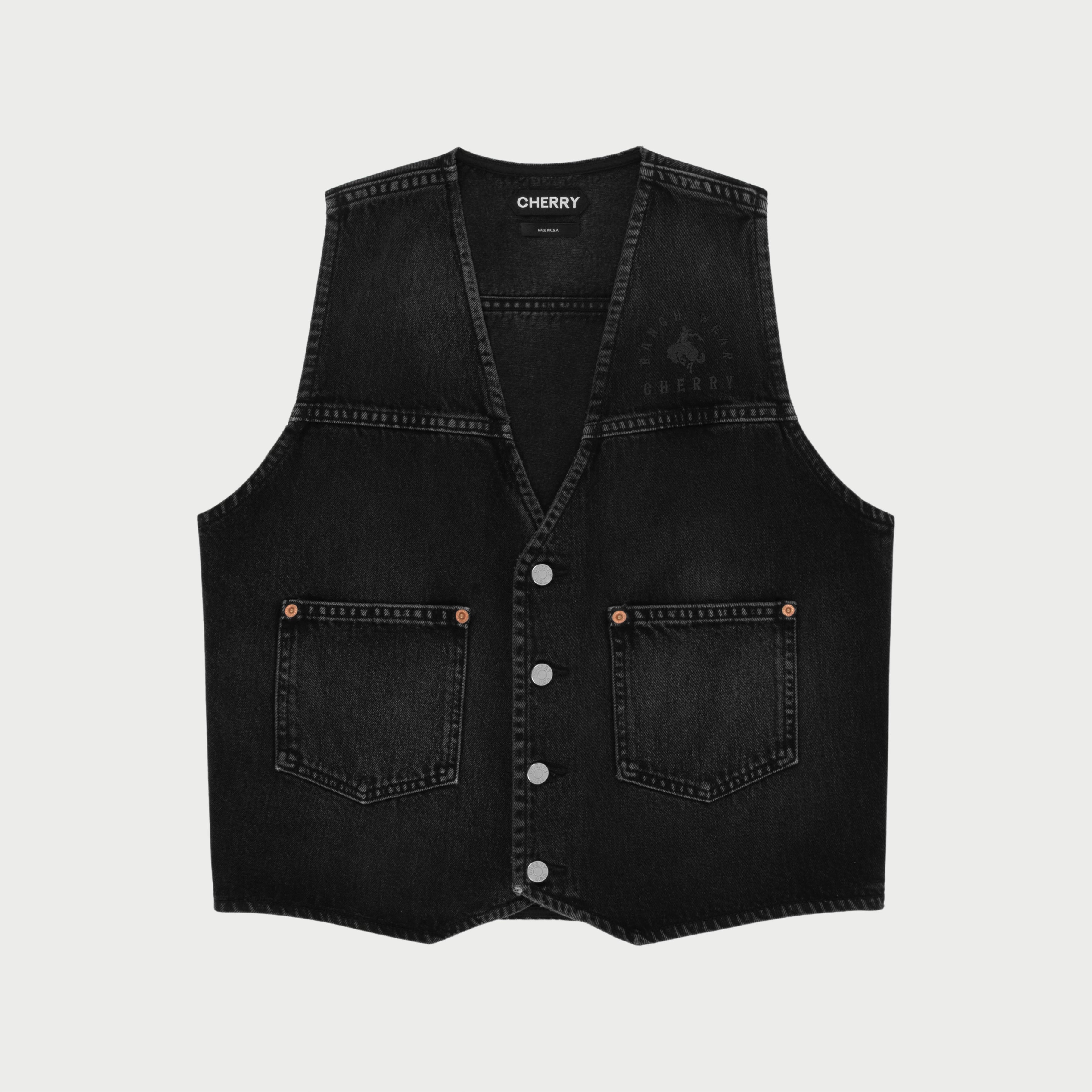 Denim Ranch Vest (Black) – CHERRY LA