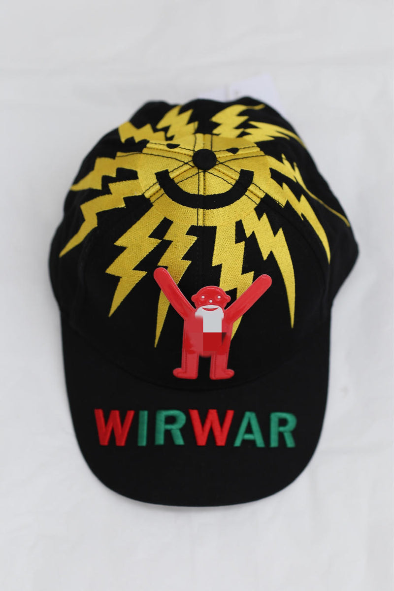 Walter Van Beirendonck cap with embroidery and badge 9003 black PWVB7