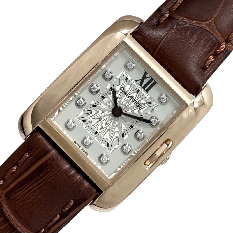 カルティエ Cartier タンク アングレーズ SM WJTA0007 K18PG/レザー