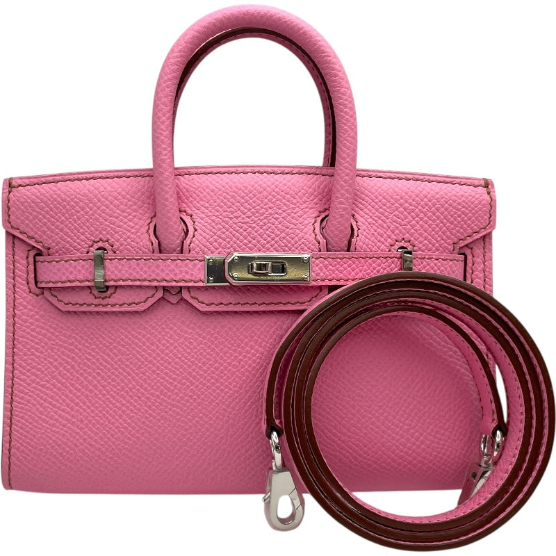 エルメス HERMES タイニーバーキン □O刻 ピンク SV金具 エプソン