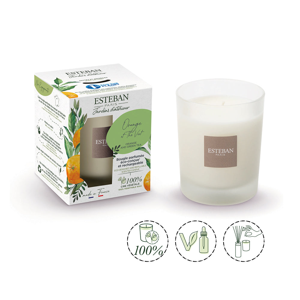 インテリアガーデンナチュール オレンジ&グリーンティー キャンドル