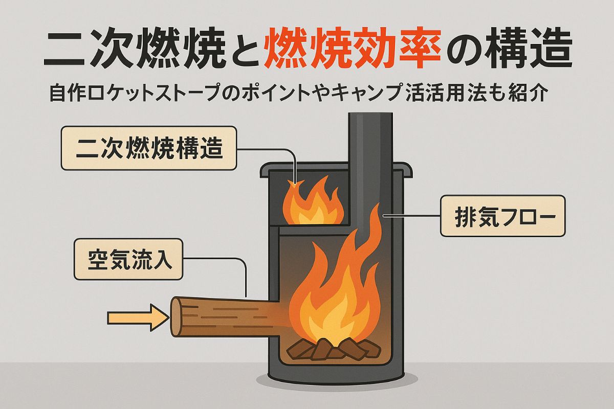 ロケットストーブの二次燃焼の仕組みと燃焼効率アップの構造を徹底解説