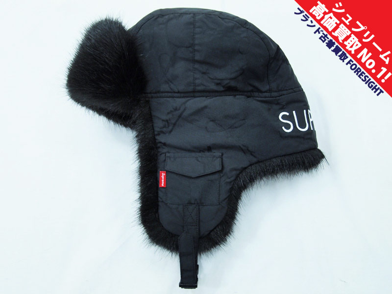 Supreme 'Script Logos Trooper'トルーパー ハット キャップ 黒