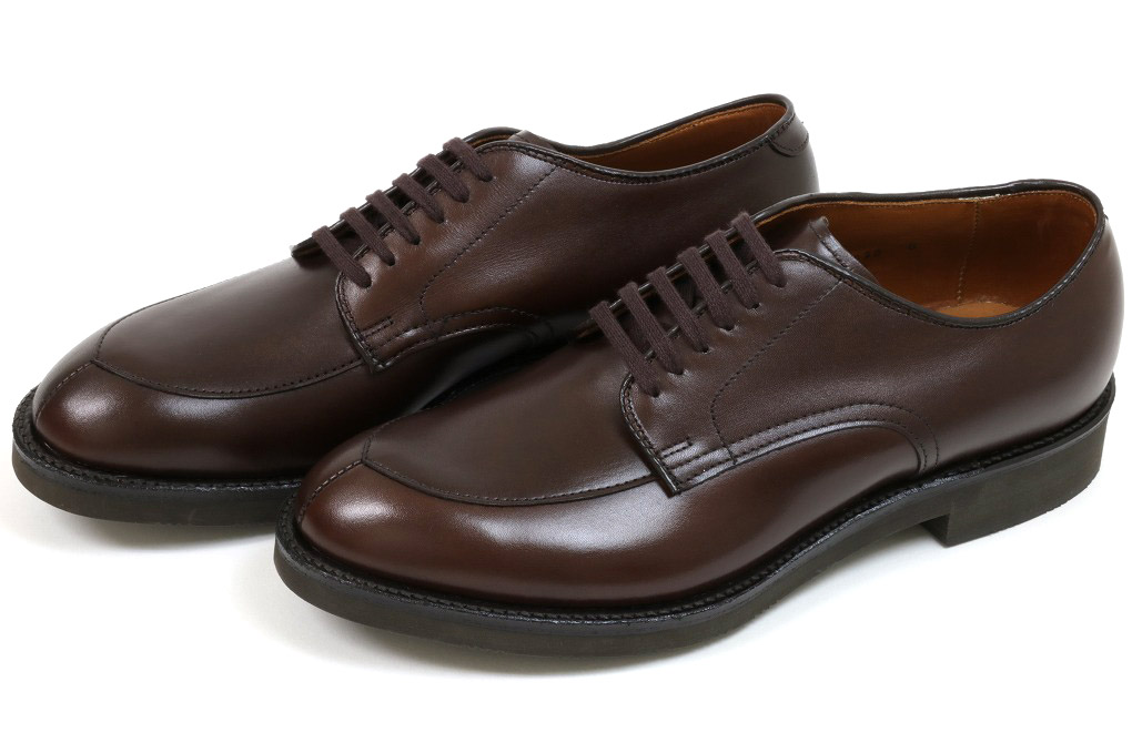 オールデン Vチップ カーフ ダークブラウン ドレスラバーソール