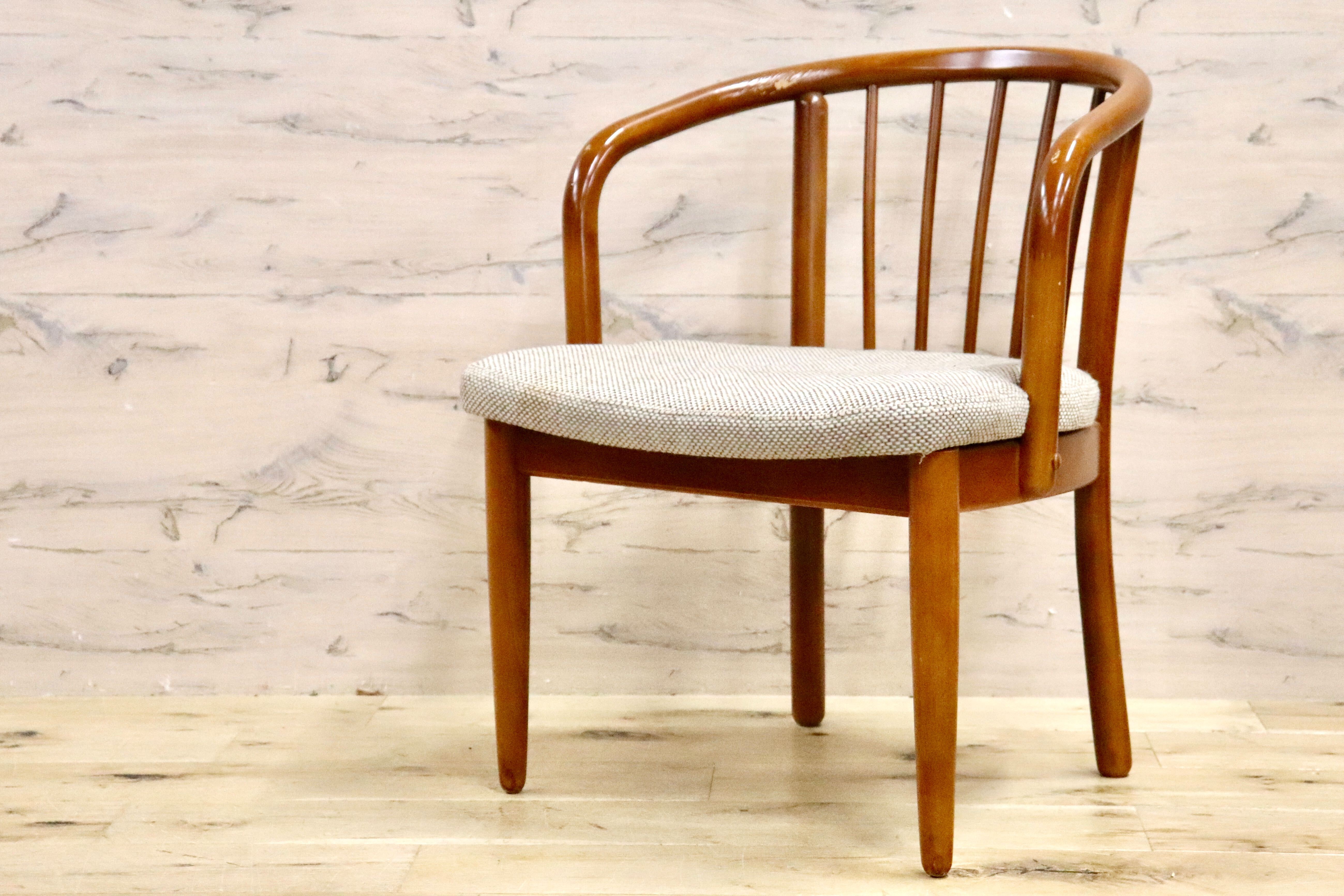 昭和レトロ】カリモク ドマーニ アームチェア 木製フレーム 昭和レトロ