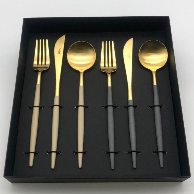 クチポール GOA（ゴア）/グレー・アイボリーゴールド/6本セット/ギフト