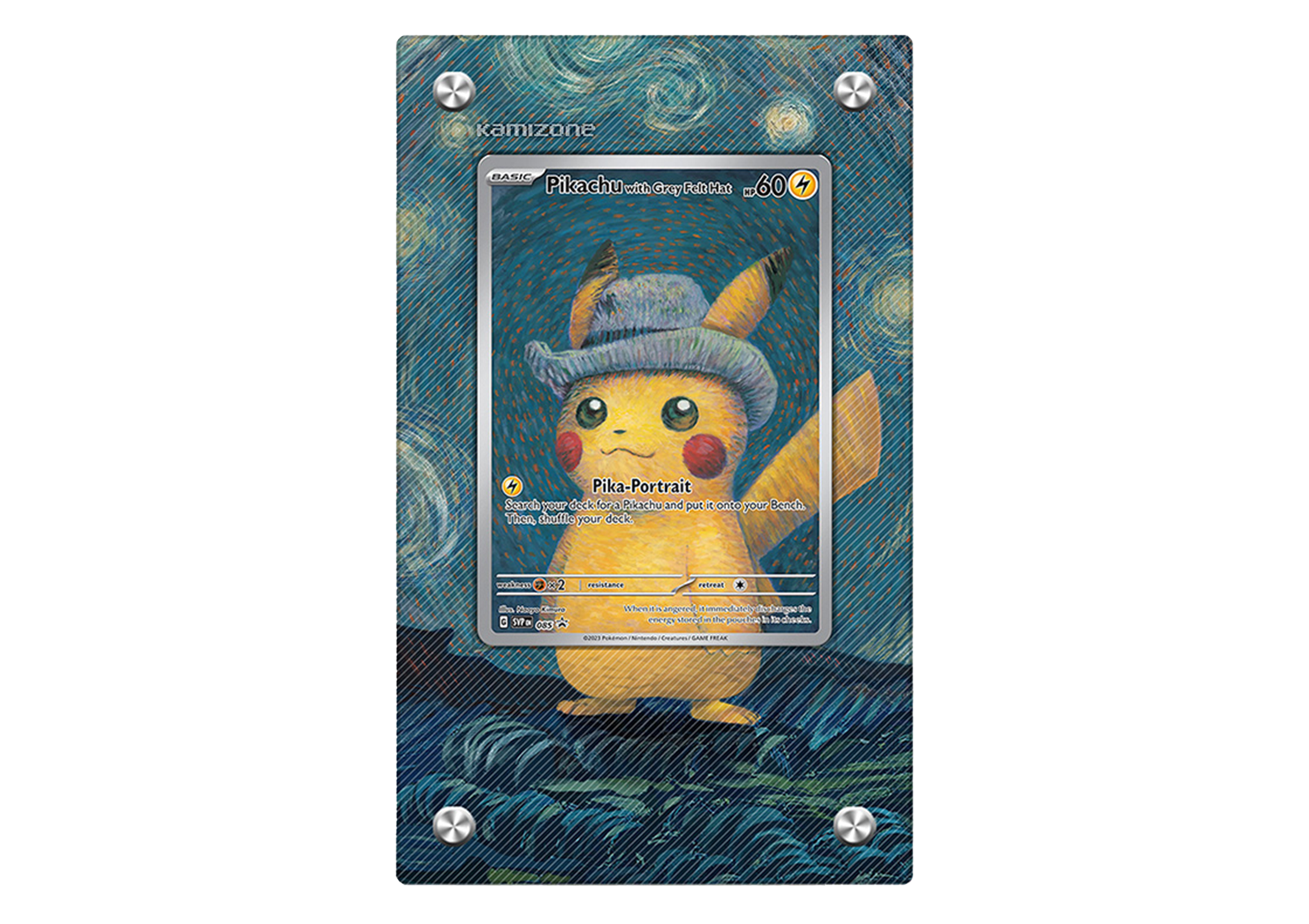 Pikachu Grey Felt Hat Promo- Extended Artwork Display Case for