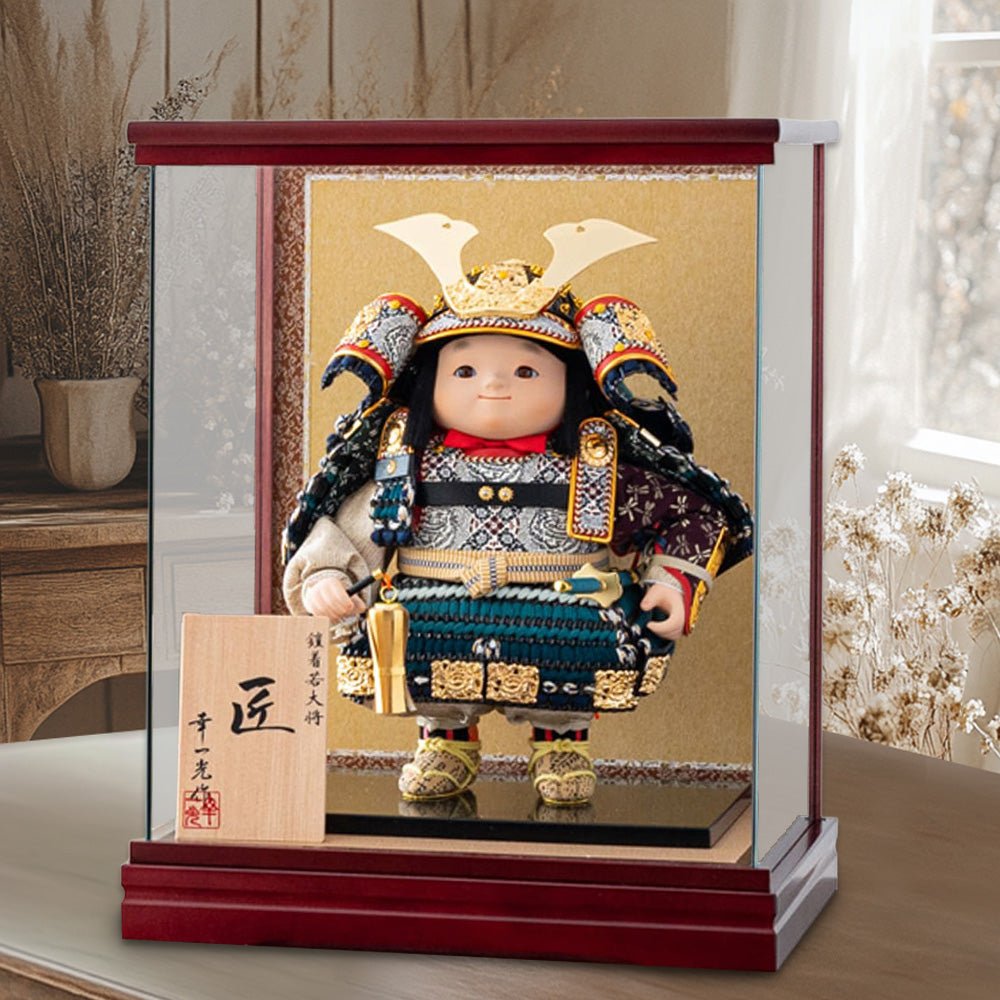 横幅30.5cm｜ケース入り 五月人形 匠 ｜ ガラスケース飾り｜ 子供大将