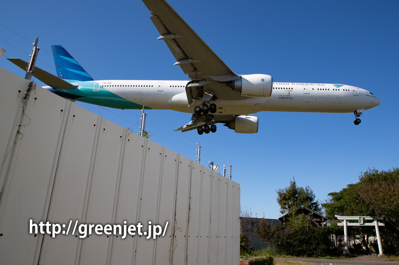 東峰神社でB777-300型の巨体を狙う | MGT Greenjet 飛行機撮影記