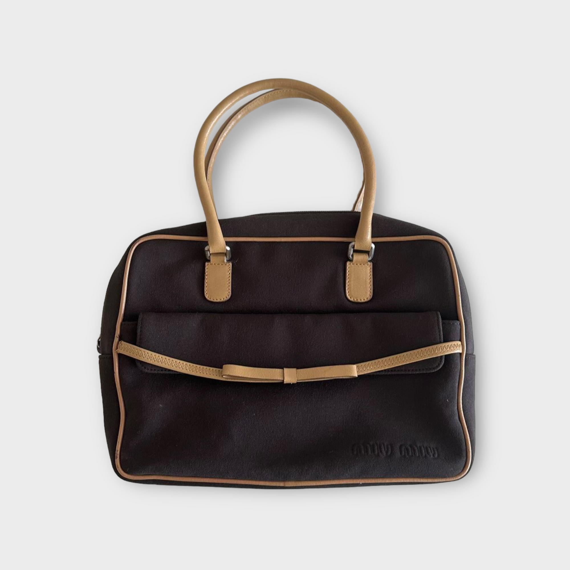 miu miu FW 2000 brown bow shoulder bag – hachi archive