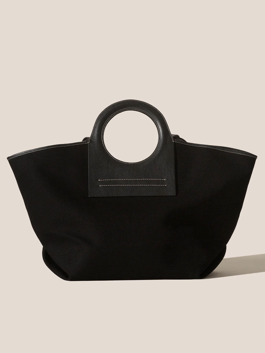 CALA L GRAINY - Leather-trimmed Canvas Tote Bag - HEREU JAPAN