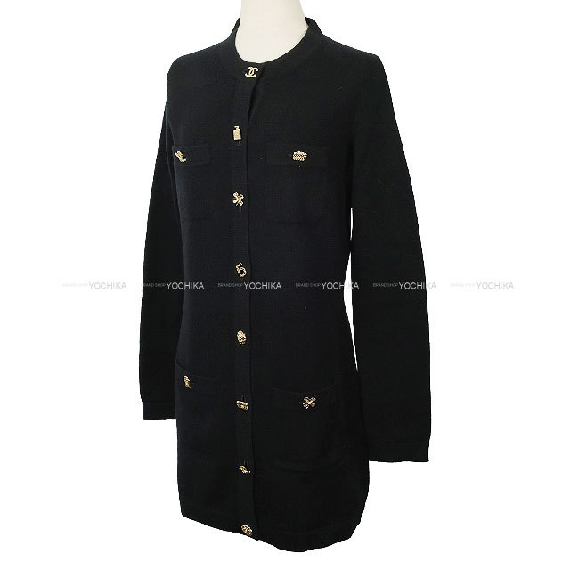 2022年 CHANEL シャネル カーディガン ロング アイコン ココボタン 黒
