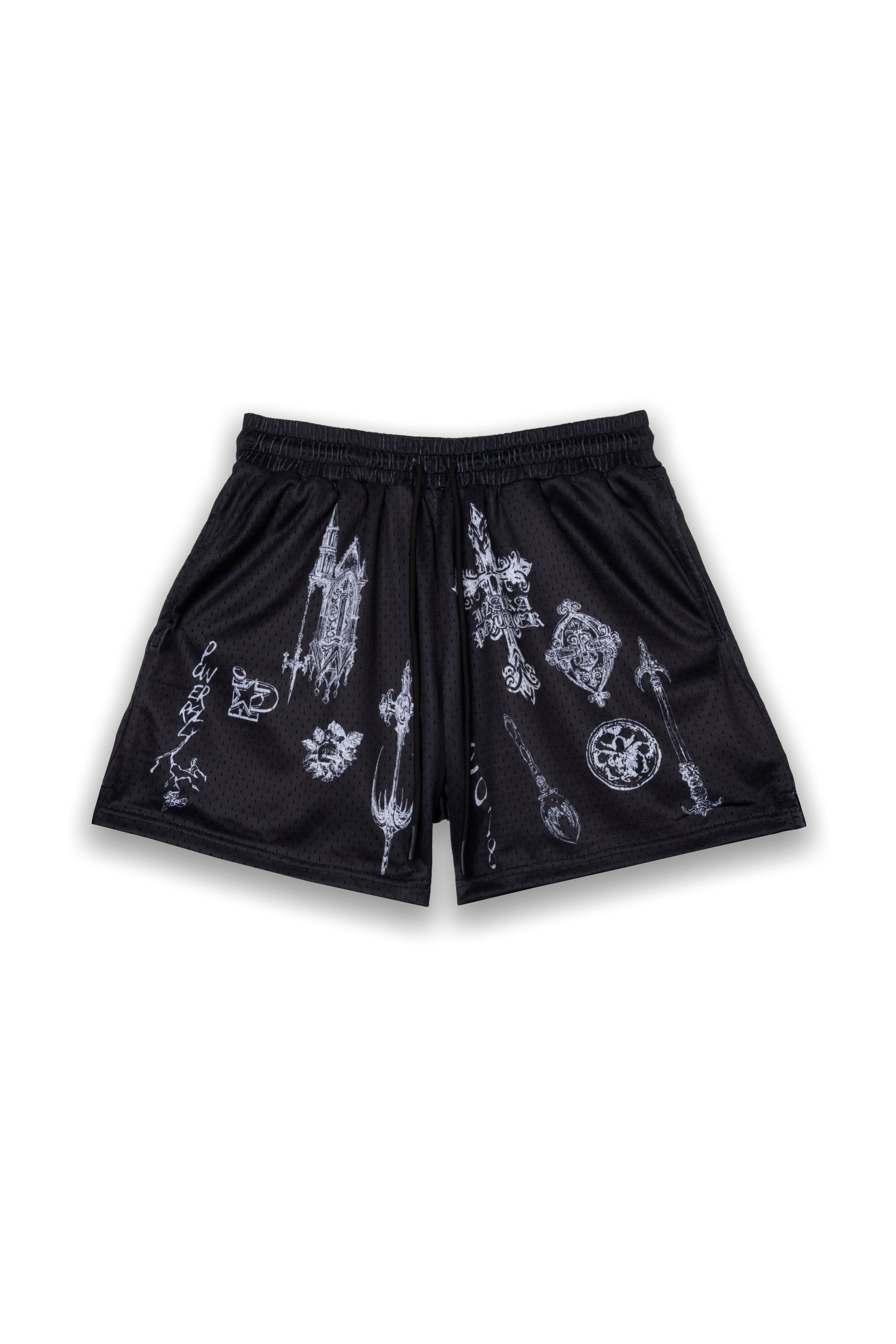 CRUCIFIX MESH SHORTS - BLACK – Inaka Power