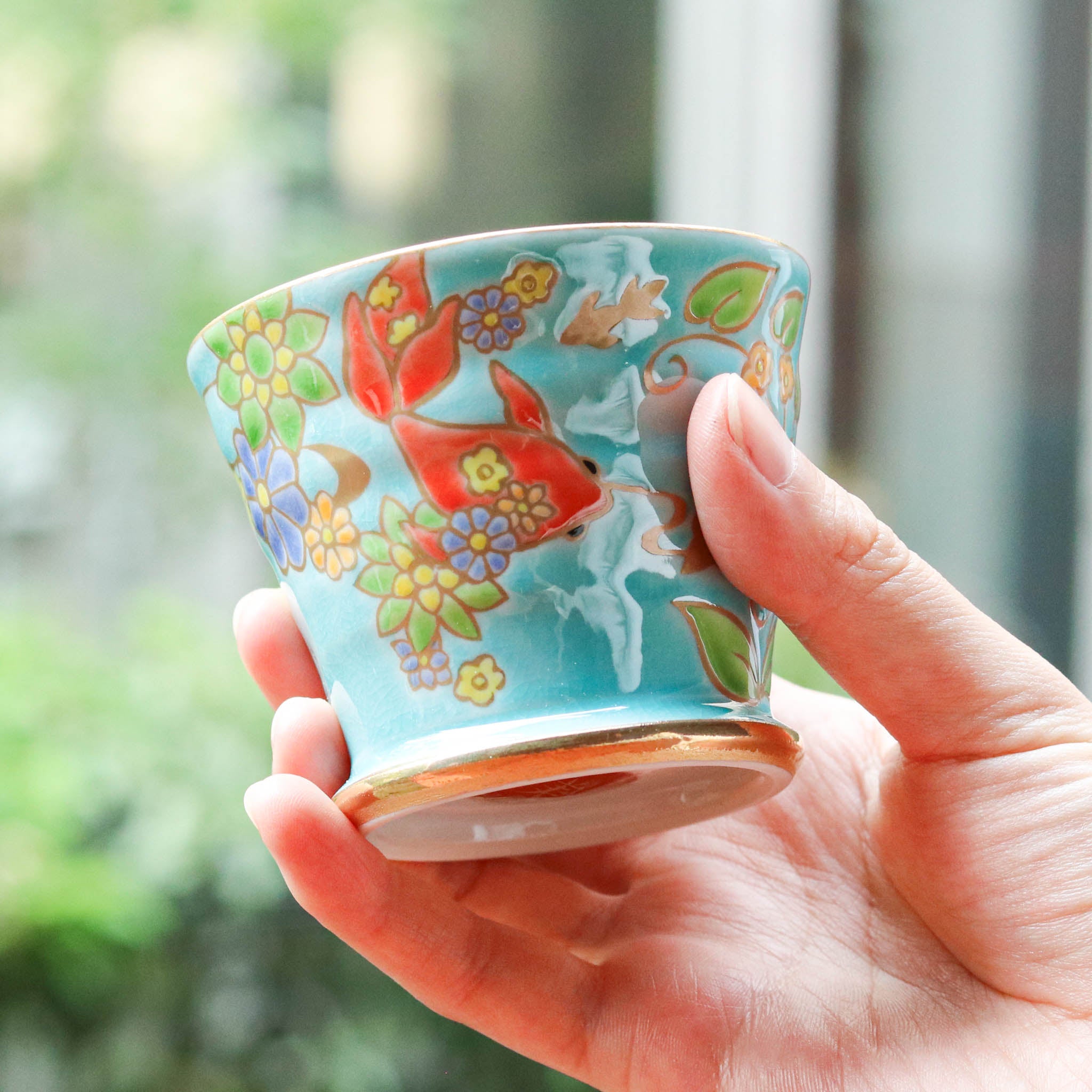九谷焼 カップ | 花きらり | 金魚 | 美山窯