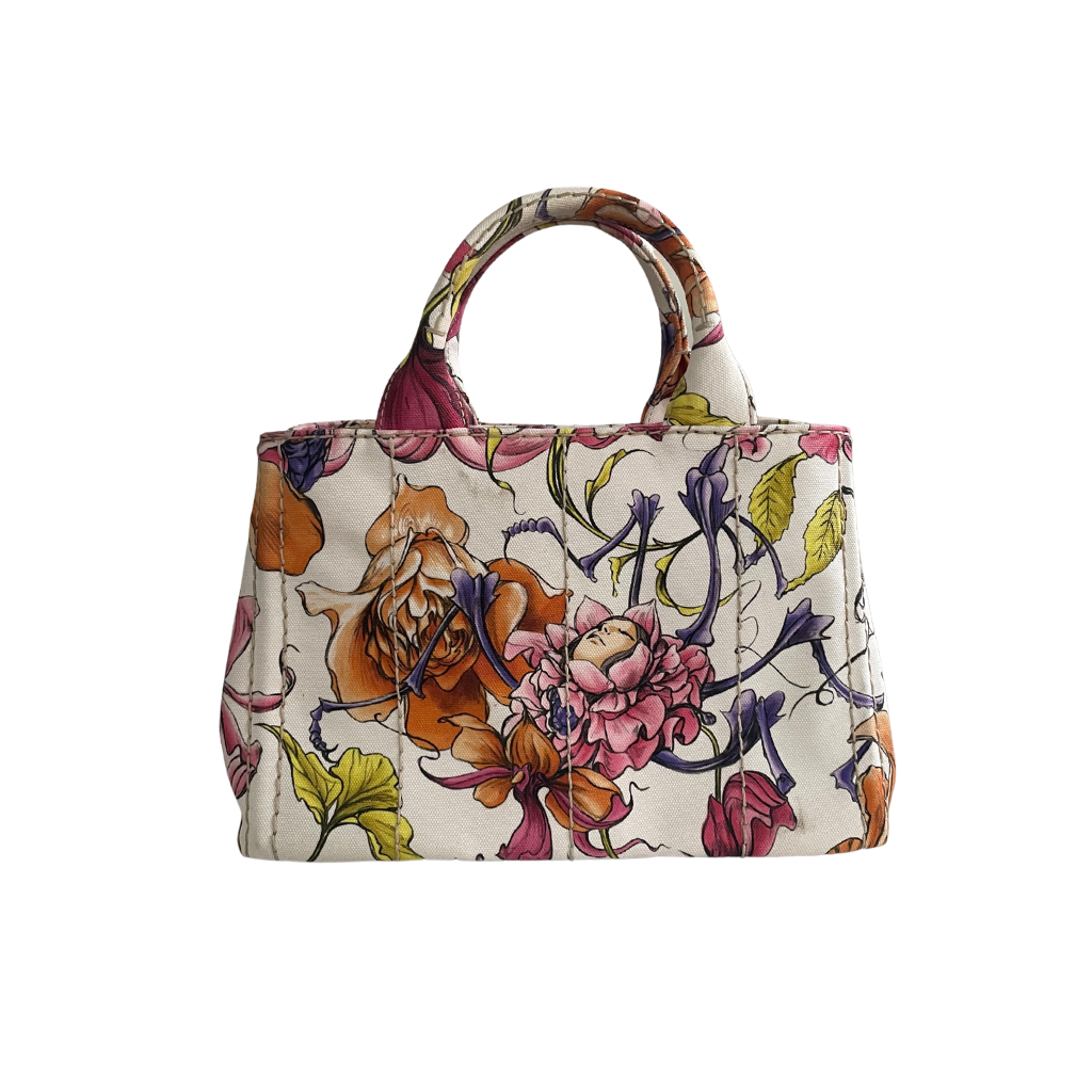 Prada Canapa Canvas Floral Satchel – JB Jewelry Co.