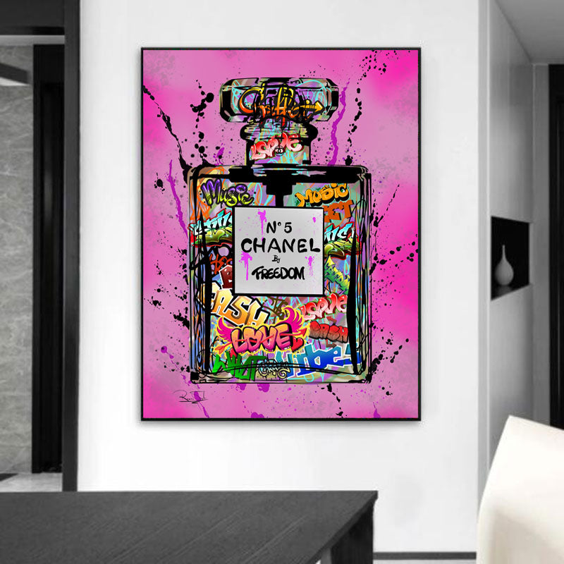 Chanel No 5 Graffiti art - Pink – Kanvasartkingdom