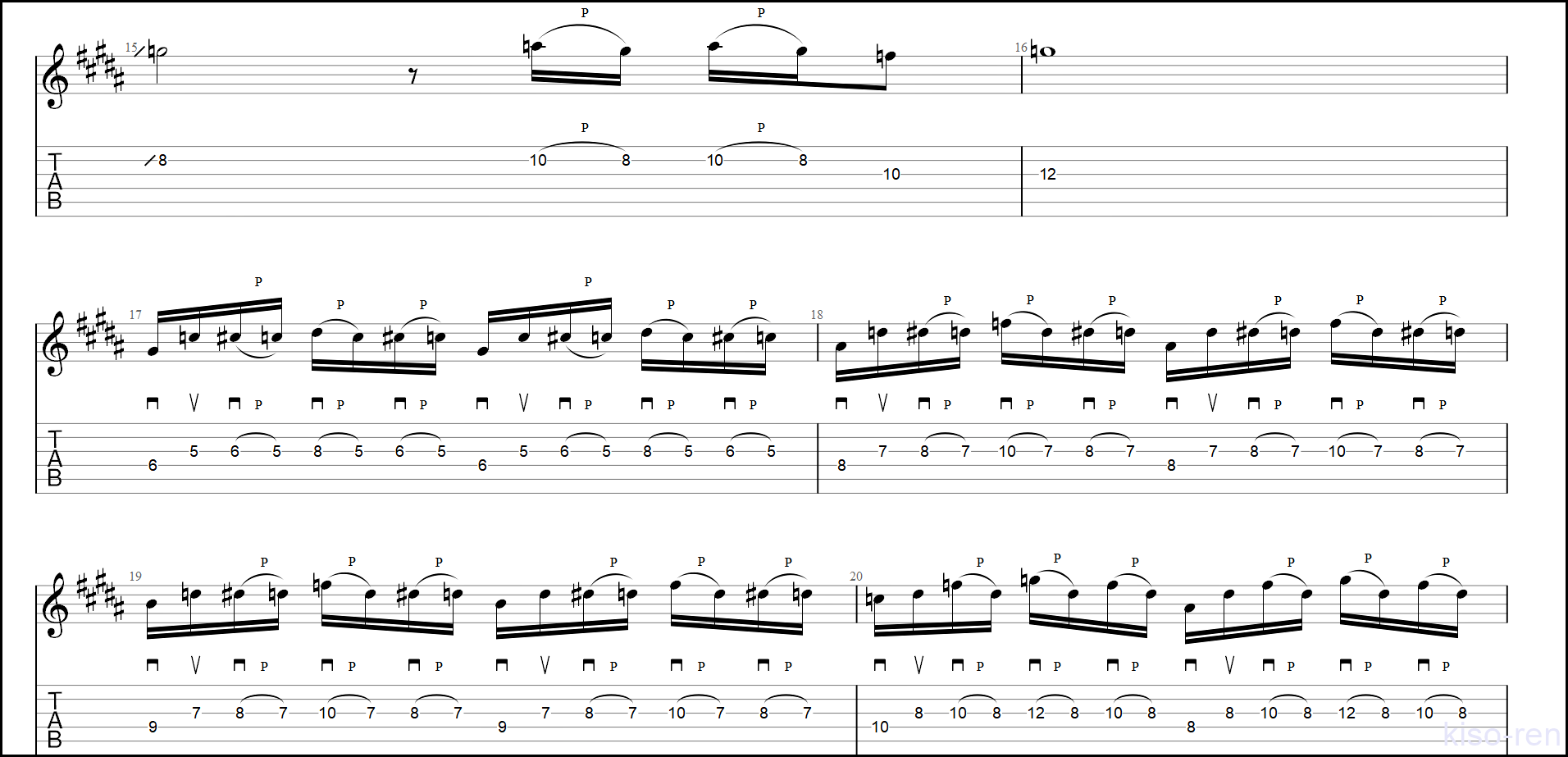 TAB】紅(Kurenai) / X JAPAN Guitar solo hide+Pataのギターソロの練習