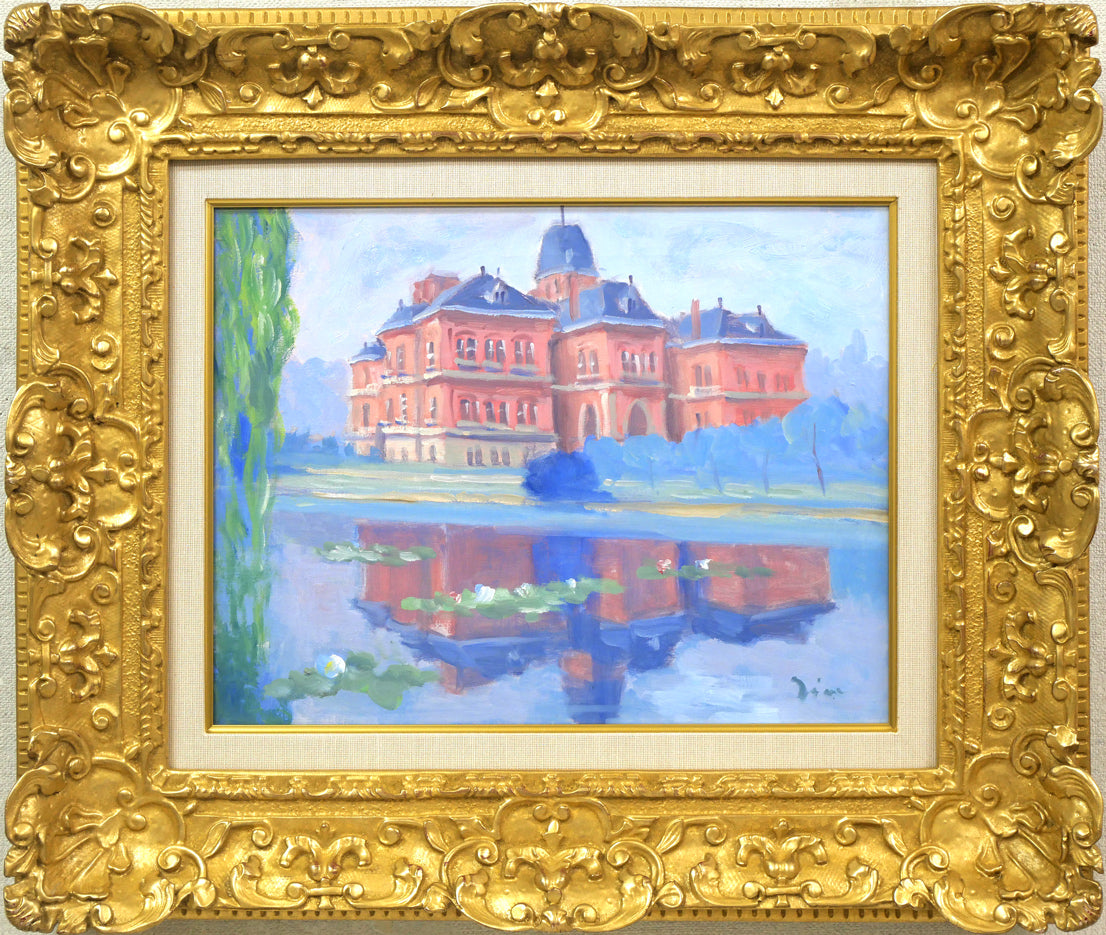 伊藤仁「北海道庁之池」油絵・F6号 絵画買取・販売の小竹美術