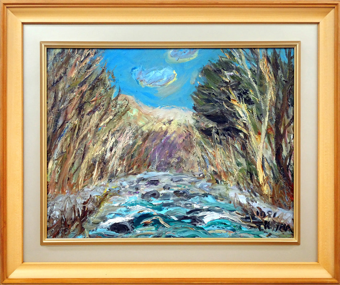 真作】佐藤敬油絵10号 「浜」