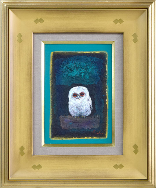 多田博一「フクロウ」油絵・SM 絵画買取・販売の小竹美術