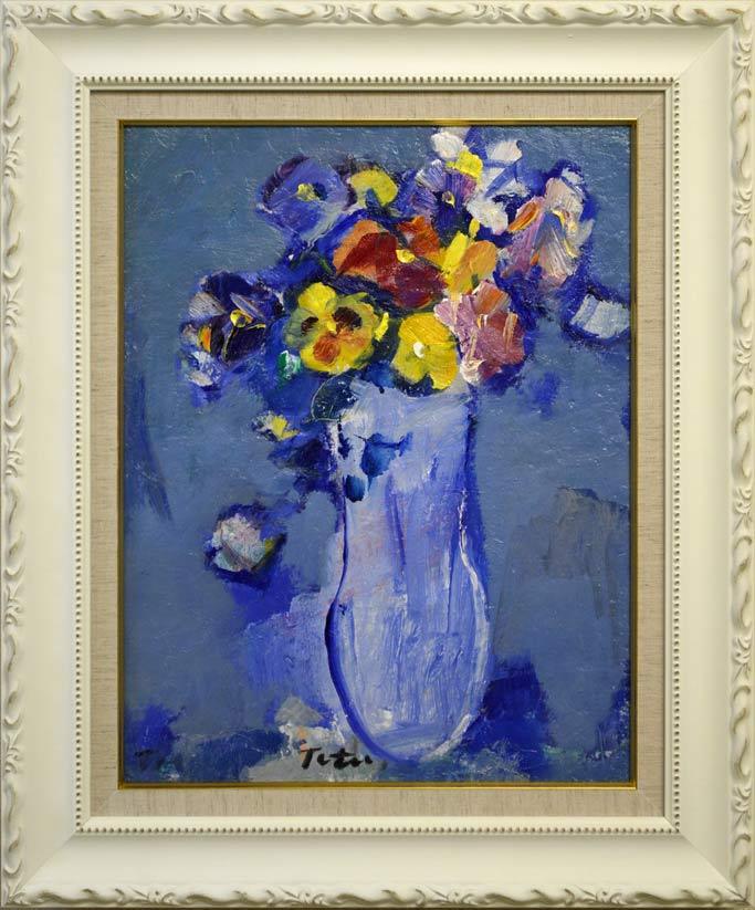 小野垣哲之助「花」油絵・F6号 絵画買取・販売の小竹美術