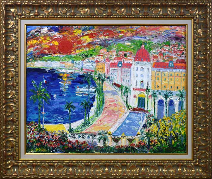 鈴木マサハル「NICE（フランス）」油絵・F30号 絵画買取・販売の小竹美術