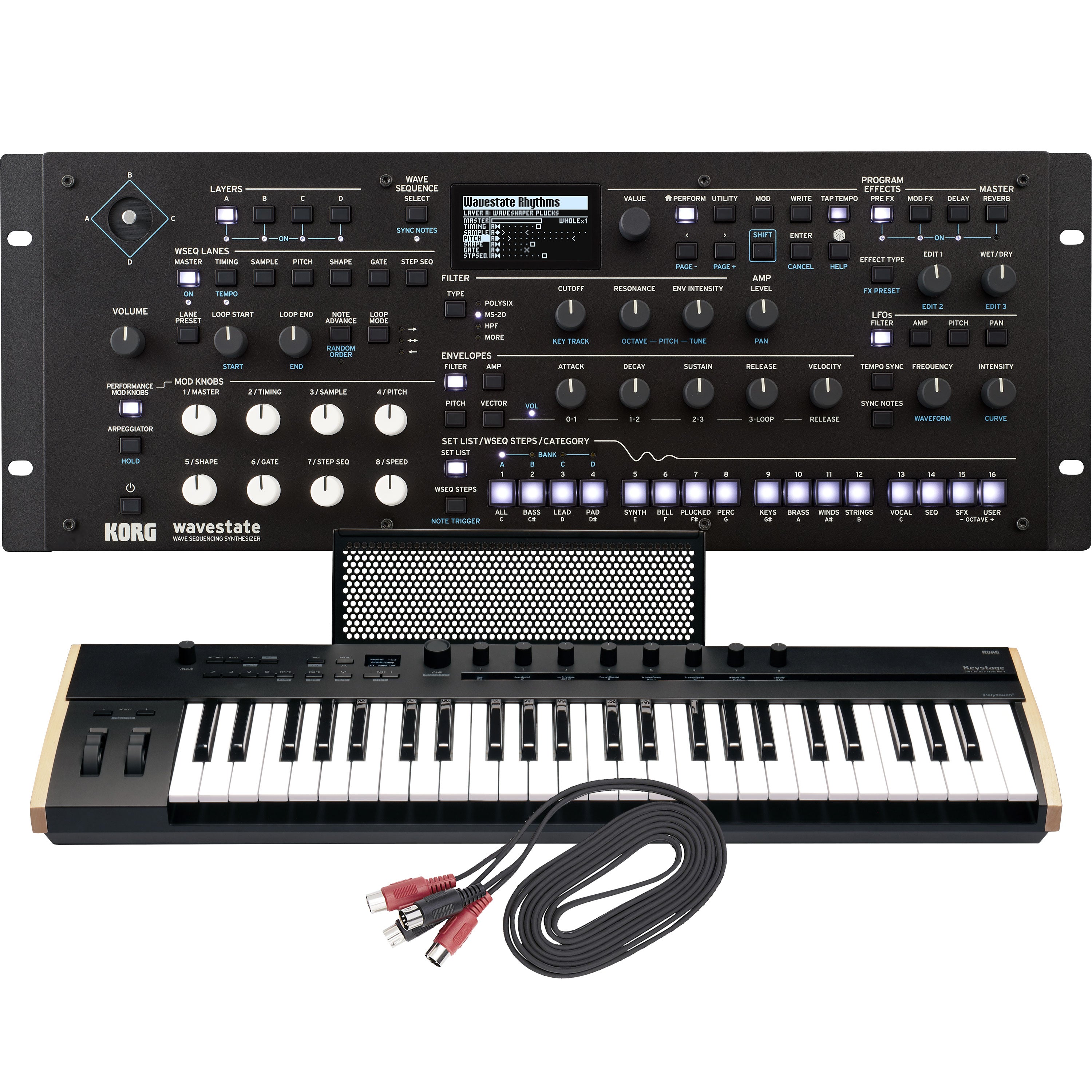 Korg Wavestate Module Wave Sequencing Synthesizer CONTROLLER RIG