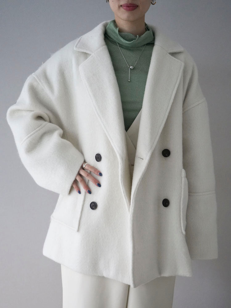 予約]シャギーPコート/アイボリー – Lumier